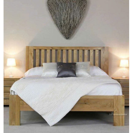 Chunky 1m4 x 2m : Giường Ngủ Gỗ Sồi - Nan Dọc